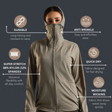 Women's Hooded All Weather Jacket with Side seam pockets in sleeve