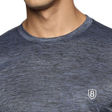 Men Regular Fit Round Neck Half sleeve T shirt (Blue)