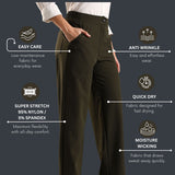 Women's Everyday Multipocketed Workleisure Pants with Zipper and button closure
