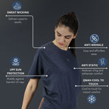 Women UPF Sun Protection Eco Friendly Yoga Top With Batwing Sleeve