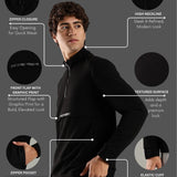 Men’s Half Reverse Zip Jacket with Printed Flap & Zipper Pocket