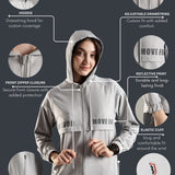 Women's Raglan Sleeve Hoodie with High V-Neck Collar & Zipper Opening