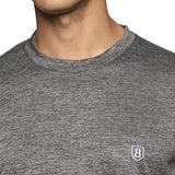 Men Regular Fit Round Neck Half sleeve T shirt (Light Grey)