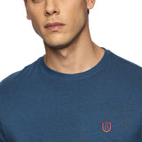 Men Round neck Bamboo Cotton T shirt (Blue)