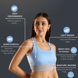 Women's Criss Cross Back Sports Bra with Detachable Pad