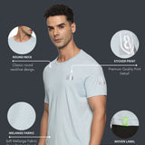 Men Organic Cotton Recycled Polyester Melange Effect T-Shirt
