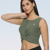 Women UPF Protection & Eco-Friendly Yoga Sleeveless Criss Cross Crop Top