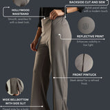 Women's Flared Workleisure Pant with Wide Bell Bottom Slit & Hollywood Waistband