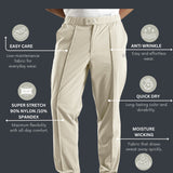 Men's Pintuck Pants with Double Button & Zipper Closure