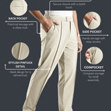 Men's Pintuck Pants with Double Button & Zipper Closure