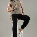 Women’s Sleeveless Hoodie with Adjustable Waist and Kangaroo Pocket