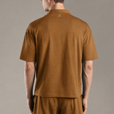 Dropped Shoulder Half-Zip Polo T shirt with shorts