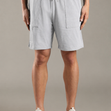 Comfortable Elastic Waistband Shorts Relaxed Fit with Functional Front Patch Pockets