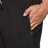 Men side pocket with Zipper closing and outside Drawstring Track Pants (Black)