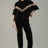 Women’s Cut & Sew Tracksuit with Adjustable Drawstring Waistband