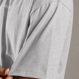 Oversized Crew-neck Tee With Simple Front and Back Large Abstract Back Print
