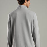 Men’s Half Reverse Zip Jacket with Printed Flap & Zipper Pocket