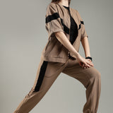 Women’s Cut & Sew Tracksuit with Adjustable Drawstring Waistband