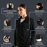 Women's Hooded All Weather Jacket with Side seam pockets in sleeve