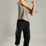 Men's Sleeveless Hoodie with Kangaroo Pocket & Neon Drawstring