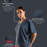 Women UPF Sun Protection Eco Friendly Yoga Top With Batwing Sleeve