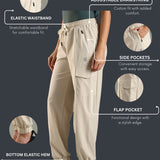 Women’s Workleisure Cargo Pants with Elasticated Cuff