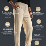 Women's Ankle Length Workleisure Pant with Front Pleat and Zipper Opening