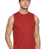 Men's Breathable Maroon Sleeveless Muscle Tee