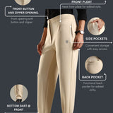 Women's Ankle Length Workleisure Pant with Front Pleat and Zipper Opening