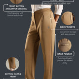 Women's Ankle Length Workleisure Pant with Front Pleat and Zipper Opening