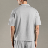 Dropped Shoulder Half-Zip Polo T shirt with shorts