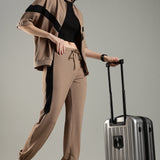 Women’s Cut & Sew Tracksuit with Adjustable Drawstring Waistband