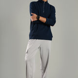 Men’s Half Reverse Zip Jacket with Printed Flap & Zipper Pocket