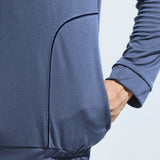 Men's High Neck Breathable Sports Tracksuit with Contrast Piping & Pockets