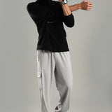 Men’s Half Reverse Zip Jacket with Printed Flap & Zipper Pocket