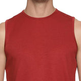 Men's Breathable Maroon Sleeveless Muscle Tee