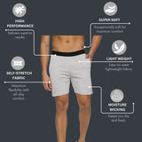 Men Training Shorts with Elastic Waist Band & Zipper Pockets