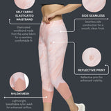 Women's Slim-Fit Printed Capri With Elasticated Waist & Mesh At Bottom