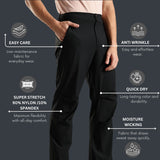 Men's Workleisure Pants with Knee Pleat & Double Button Zipper Closure