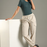 Women’s Workleisure Cargo Pants with Elasticated Cuff