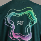 Oversized Crew-neck Tee With Simple Front and Back Large Abstract Back Print