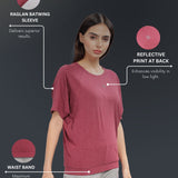 Women UPF Sun Protection Eco Friendly Yoga Top With Batwing Sleeve