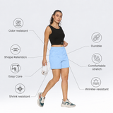 Women Shorts With Stylish Zipper Pocket At Front