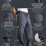 Men's Oversized Parachute Jogger with Adjustable Elastic Drawstring