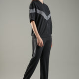 Women’s Cut & Sew Tracksuit with Adjustable Drawstring Waistband