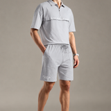 Comfortable Elastic Waistband Shorts Relaxed Fit with Functional Front Patch Pockets
