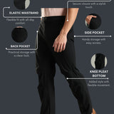 Men's Workleisure Pants with Knee Pleat & Double Button Zipper Closure