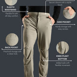 Men's Workleisure Pants with Knee Pleat & Double Button Zipper Closure