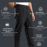 Men's Pintuck Pants with Double Button & Zipper Closure