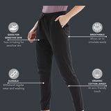 Women Organic Cotton Joggers Pant With Side Pockets and Adjustable Waist